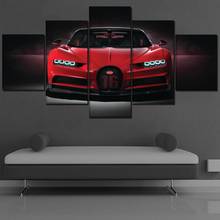 Canvas Wall Art Pictures Home Decor Living Room 5 Piece Bugatti Chiron Red Hypercar Painting HD Printing Type Poster Framework 2024 - buy cheap
