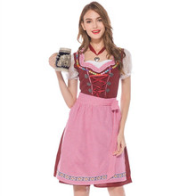 Sexy rosa bávaro oktoberfest senhoras garçonete servindo empregada traje S-XL cerveja menina vestido extravagante 2024 - compre barato