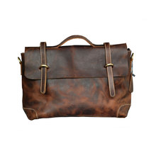 Retro Men Handbags Genuine Leather Men Shoulder Bag Diagonal 14" Laptop Bag Business Briefcase Crossbody Messenger Bags Vintage 2024 - buy cheap