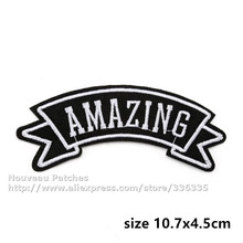New arrival 10 pcs words Amazing embroidered Iron On badge Patches garment bag Appliques accessory DK free shipping 2024 - buy cheap