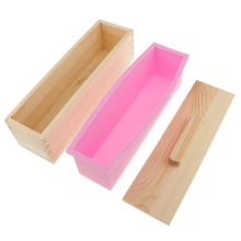 Molde de silicone flexível retangular para sabão 3 cores, inclui caixa de madeira, suprimentos de artesanato faça você mesmo 2024 - compre barato