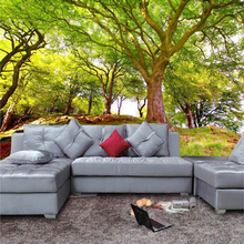 Papel tapiz 3D con paisaje natural, Mural de madera verde, para sala de estar, sofá, TV, Fondo de decoración para el hogar, papel tapiz M 2024 - compra barato