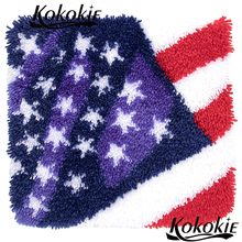 Latch hook Crocheting Kit Rug Yarn American flag Unfinished Embroidery Pillowcase cross stitch sets embroider needlework kits 2024 - buy cheap