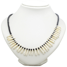 Handmade White Tribal Wolf Tooth Black Glass Beads Chain Necklace For Women 2024 - buy cheap