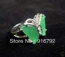 Бесплатная доставка P & P ******* красивое кольцо с бабочкой из зеленого камня размер 7 8 9 # 2024 - купить недорого