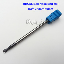 1PC 2 Flute Long sprial Length R3 Milling tools Milling cutter Ball nose End Mill CNC router bits R3*12*D6*150mm 2024 - buy cheap