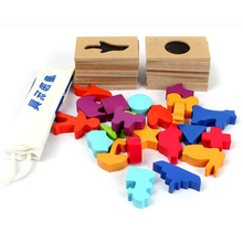Bloques de madera educativos para niños, juguetes de memoria de sombra, materiales Montessori combinados con imágenes 2024 - compra barato