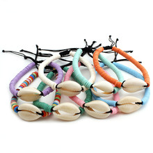 Pulseira de corda de algodão feminina, bracelete multicolor de borla boêmia com 8 cores para praia e boho 2024 - compre barato