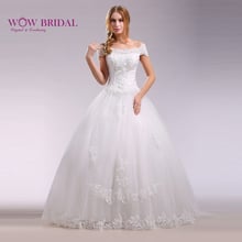 Wowbridal 2021 New Arrival Gorgeous Lace Wedding Dress Plus Size with Flower Robe De Mariage 2024 - buy cheap