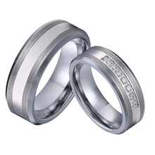 Marriage Alliances Tungsten carbide jewelry matching wedding rings set for couples men and women silver color No fade 2024 - buy cheap