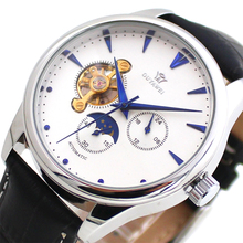 OUYAWEI Automatic Mechanical watch men Fashion Leather Wristwatch Moon Phase Mens Wrist Watches Male Clock  relogio masculino 2024 - buy cheap