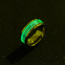 Светящееся кольцо из нержавеющей стали для мужчин и женщин, креативные Светящиеся в темноте обручальные кольца, оптовая продажа ювелирных изделий, Прямая поставка 2024 - купить недорого