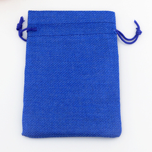 50 шт./лот 10*14 см Королевский синий джутовый мешок с кулиской Подарочная сумка Льняная сумка для хранения благовоний косметическая упаковка для ювелирных изделий 2024 - купить недорого