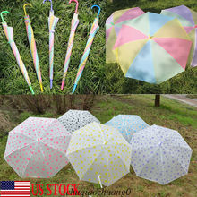 Женский зонтик Красочная радуга точка зонтик с длинной ручкой дождь для женщин дети прозрачный зонтик солнце зонтик Свадебная вечеринка 2024 - купить недорого
