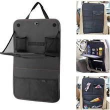 Organizador de asiento de coche, almacenamiento decorativo de coche, bandeja plegable, soporte de almacenamiento de mesa, almohadilla de protección de múltiples bolsillos, bolsa de asiento trasero de coche 2024 - compra barato