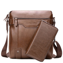 Модная мужская сумка-мессенджер, винтажные кожаные мужские сумки на плечо и кошелек, деловая сумка через плечо, мужские сумки, WBS505-2 2024 - купить недорого