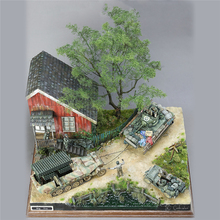 Casa de canto em escala 1/35, gerrman ii, soldado, abrigo militar, mesa de areia, construção, cenas de guerra mundial, modelos de madeira, kits 2024 - compre barato