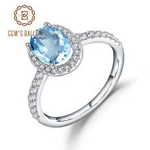 Anéis simples de casamento para mulheres, pedra preciosa para balé, joia fina 1.57ct oval azul natural, topázio 925 de prata esterlina 2024 - compre barato