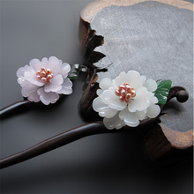Handmade Ebony Hair Stick Fresh Water Pearl Azure Stone Flower Sticks Chinese Jewelry Vintage Hair Pin Hair Accessories WIGO0788 2024 - buy cheap