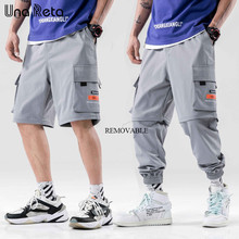 Una Reta 2 Ways to Wear Men Pants New Hip Hop Zipper Trousers Joggers Men Streetwear Elastic Waist Shorts Fashion Men Sweatpants 2024 - buy cheap