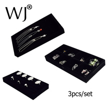 Shop Counter Top Jewelry Display Tray Kit for Ring Bracelet Necklace Beads Compartment Box Velvet Storage Organizer Showcase Set 2024 - buy cheap