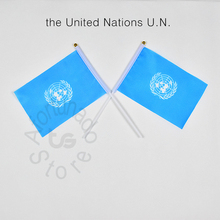 UN 14*21cm The United Nations flag Banner  hand waving National flag Home Decoration flag banner 2024 - buy cheap