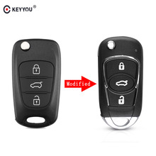 KEYYOU Replacement 3 Button Modified Flip Folding Remote Car Key Shell For Hyundai I30 I40 I20 IX35 Avante Key Case With logo 2024 - buy cheap