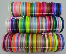 Novedad: 1/4 ''(6mm) cinta de satén de una cara cinta de poliéster 10 rollos (25 yaard/rollo) mezcla 10 colores 120 colores puede elegir 2024 - compra barato