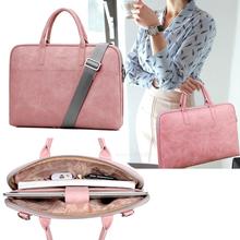 Fashion Pu Waterproof Scratch-resistant Laptop Briefcase 13 14 15 inch Notebook Shoulder Bag Carry Case For women and men 2024 - buy cheap