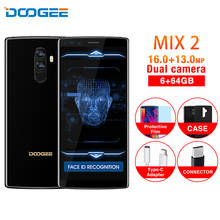 Doogee Mix 2 5,99 FHD + 18:9 мобильный телефон Andorid 7,1 P25 Восьмиядерный 6 ГБ 64 ГБ 16MP + 13MP двойной отпечаток пальца камеры Face ID смартфон 2024 - купить недорого
