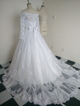 Vestido de noiva manga long Vintage Wedding Dress Long Sleeve Bride Dress Wedding Gown Pure White Vestido de casamento 2024 - buy cheap