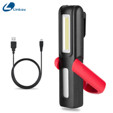 Portable Mini COB LED Rechargeable Flashlight Work Light Lamp with Magnet Hanging Hook for Outdoors Camping light 2024 - buy cheap