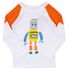 Camiseta infantil do bebê menino e meninas, roupas para meninos e meninas, camiseta robô de desenho animado, 100% algodão, camiseta para crianças, venda imperdível 2024 - compre barato