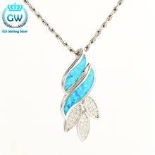 Silver 925 Jewelry Leaf Necklace Opal Pendant Wedding & Engagement Jewelry Brand GW Jewellery Fp428 2024 - buy cheap