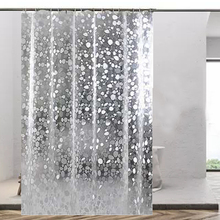 Cortina de baño blanca transparente, cortina de ducha con patrón 3D, impermeable, de PVC, ecológica, a prueba de moho 2024 - compra barato