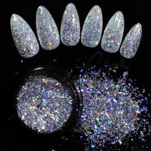 1 pot Holo Nail Flakies Sequins 0.5g Laser silver Holographic Powder  Irregular Paillette DIY Nail Art Decoration Supplies tool 2024 - buy cheap