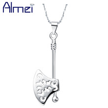 Almei Blessing Ax Shape Necklace for Men Women New Fashion Pendant Cheap New Bijoux Silver Jewelry Collar Wholesale Gifts N388 2024 - buy cheap