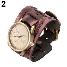 reloj hombre 2018 Vintage Faux Leather Quartz Analog Wristband Casual Men's Bracelet Wrist Watch Wristwatches watch men 2024 - buy cheap