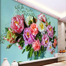 Beibehang papel de parede foto personalizada 3d fresca adesivo de parede peônia em seda floral fundo de parede 2024 - compre barato