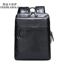 Мужской рюкзак из искусственной кожи FEIDIKABOLO, черный водонепроницаемый рюкзак с usb-зарядкой для путешествий 2024 - купить недорого