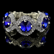 Pulseras y brazaletes de lujo para boda para mujer, brazaletes de cristal austriacos chapados en plata, joyería fina de moda 2024 - compra barato