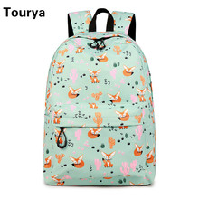 Tourya de Fox zorro lindo patrón de impresión de las mujeres Mochila escolar estudiante bolsas para chicas adolescentes diario Mochila portátil Mochila 2024 - compra barato