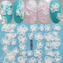 3D Acrylic Engraved Flower Nail Sticker Embossed Flower Nail Water Decals Empaistic Nail Water Slide Decals 2024 - buy cheap