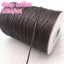10meters 1mm deep coffee Waxed Cotton Cord Waxed Thread Cord String Strap Necklace Rope Bead DIY Jewelry Making 2024 - buy cheap