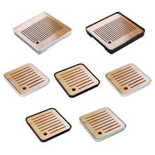 Amagogo Square Melamine Bamboo Tea tray Drainage Water storage Holder Chinese Kung Fu ceremony tools Tea Set 2024 - buy cheap