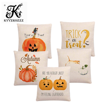 Fall Thanksgiving Day Pillow Case Turkey Pumpkin Print Happy Halloween Party Decor Pillow Case Cushion cover 2024 - buy cheap