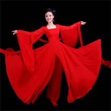 Chinese classical dance costumes women's elegant and elegant elegant Hanfu wide-sleeved stream fairy skirt performance clothing 2024 - buy cheap