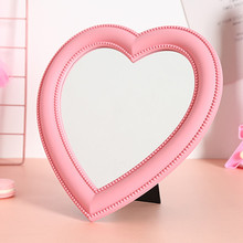 1Pcs Heart Shape Women Ladies Make Up Mirror Cosmetic Table Portable Compact Cosmetic Mirrors Pink Mirrors 2024 - buy cheap