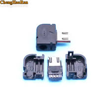 ChengHaoRan 200pcs - 1000 Micro USB 5PIN Welding Type Male Plug Connectors 90 Degrees 5P USB Tail Socket 3 in 1 DIY White Black 2024 - buy cheap