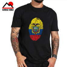3D Ecuador Flag Fingerprint Men T shirt Round collar Fans Nostalgia Ecuador Flag Summer Style Fitness T-shirt Clothing Top Tees 2024 - buy cheap